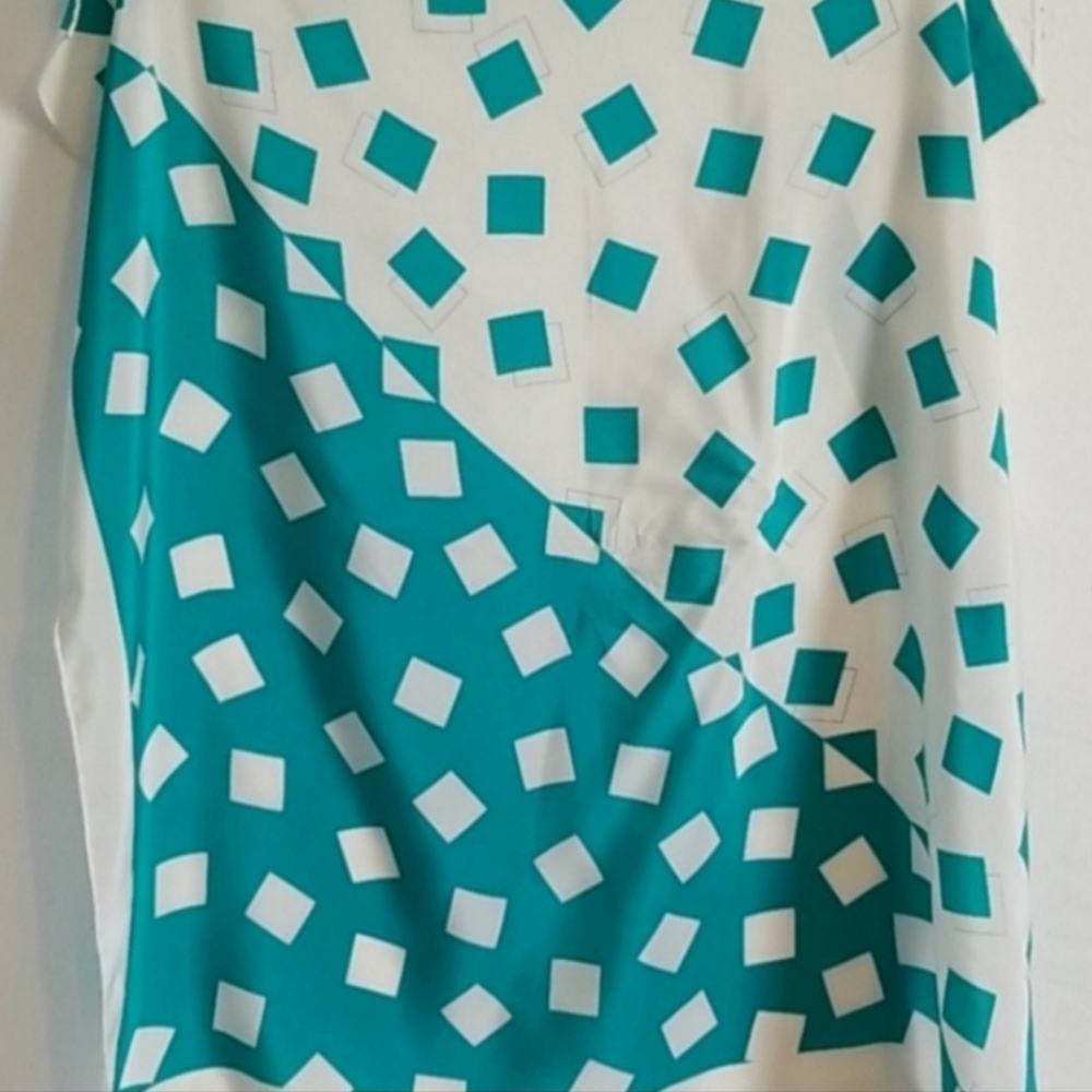 Vintage Teal And White Scarf